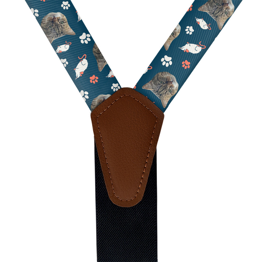 Mouse Trap Photo Suspenders - Vegan Leather Y-Back - Knotty Tie Co.