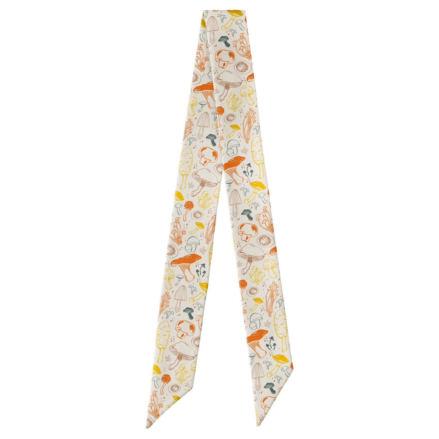 Mushrooms Hair Scarf - Full View of Hair Scarf - Knotty Tie Co.