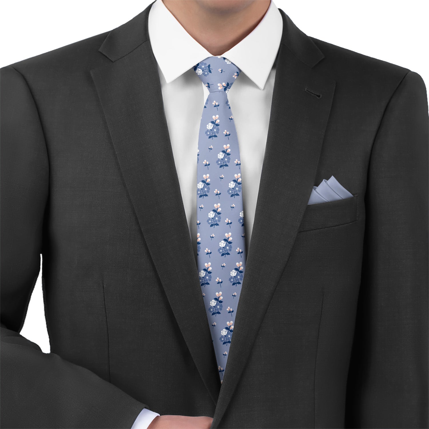 Nani Floral Necktie - Matching Pocket Square - Knotty Tie Co.