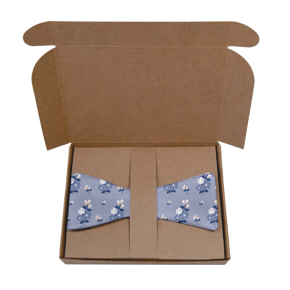Nani Floral Bow Tie- Kraft Gift Box Packaging - Knotty Tie Co.
