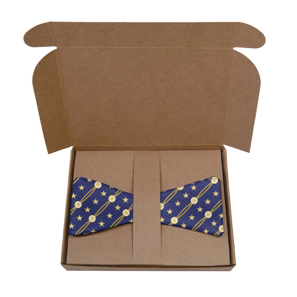 Nautical Stripe Bow Tie- Kraft Gift Box Packaging - Knotty Tie Co.