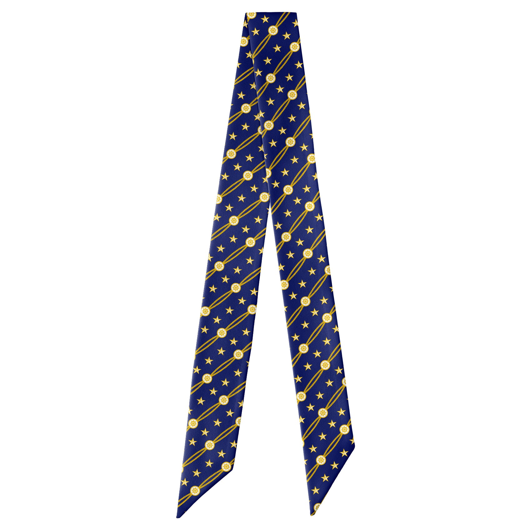 Nautical Stripe Hair Scarf - Full View of Hair Scarf - Knotty Tie Co.
