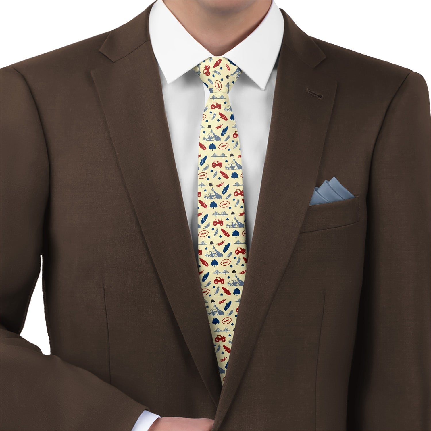 Nebraska State Heritage Necktie - Matching Pocket Square - Knotty Tie Co.