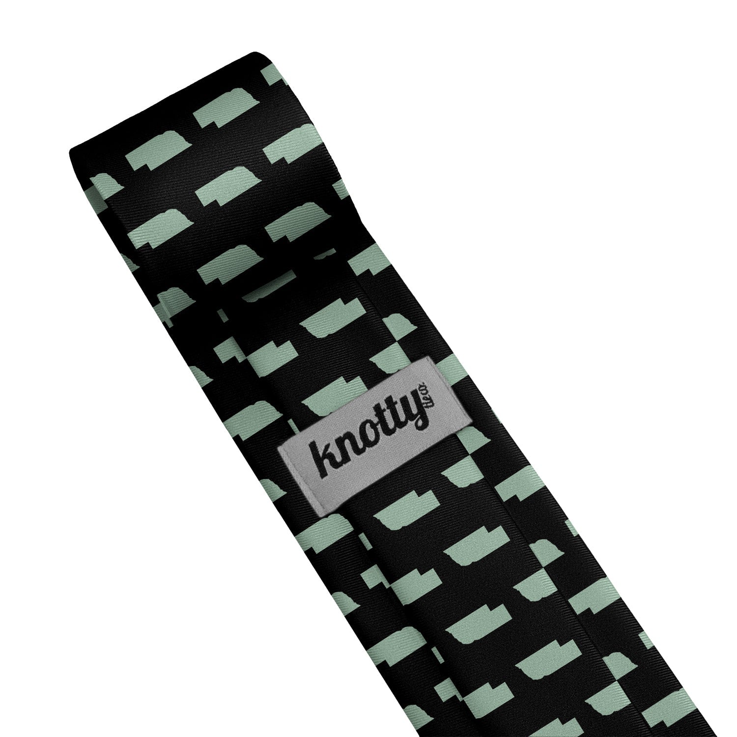 Nebraska State Outline Necktie - Tag - Knotty Tie Co.