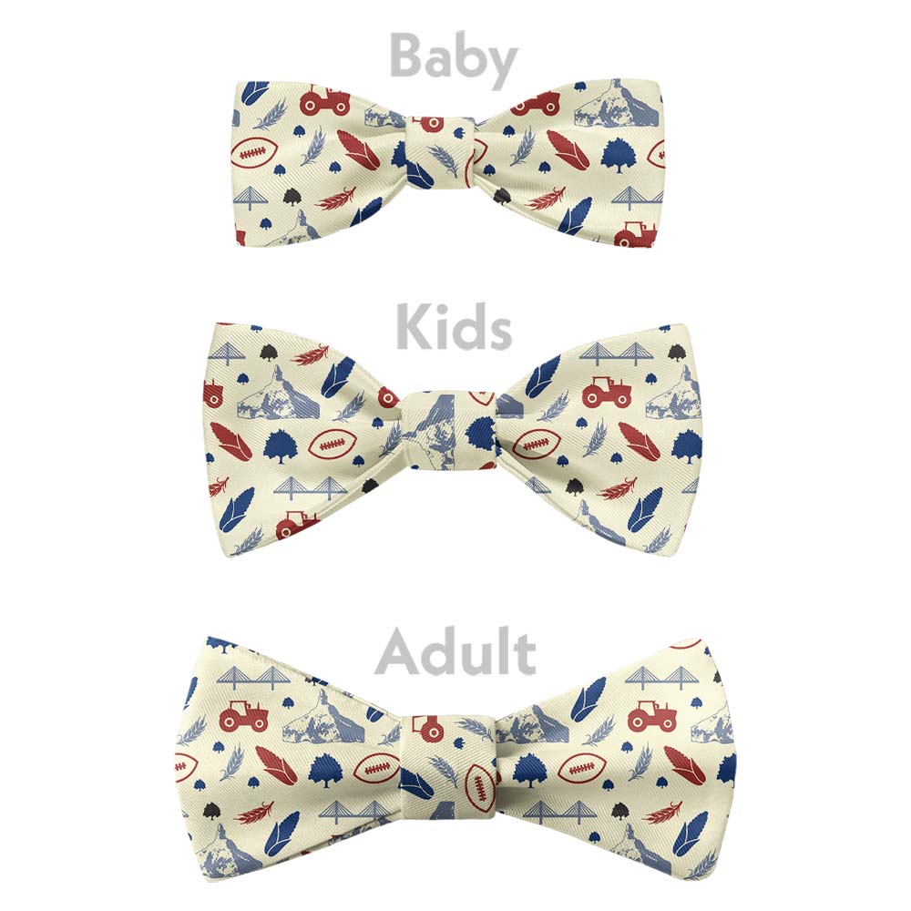 Nebraska State Heritage Bow Tie - Bow Sizes - Knotty Tie Co.