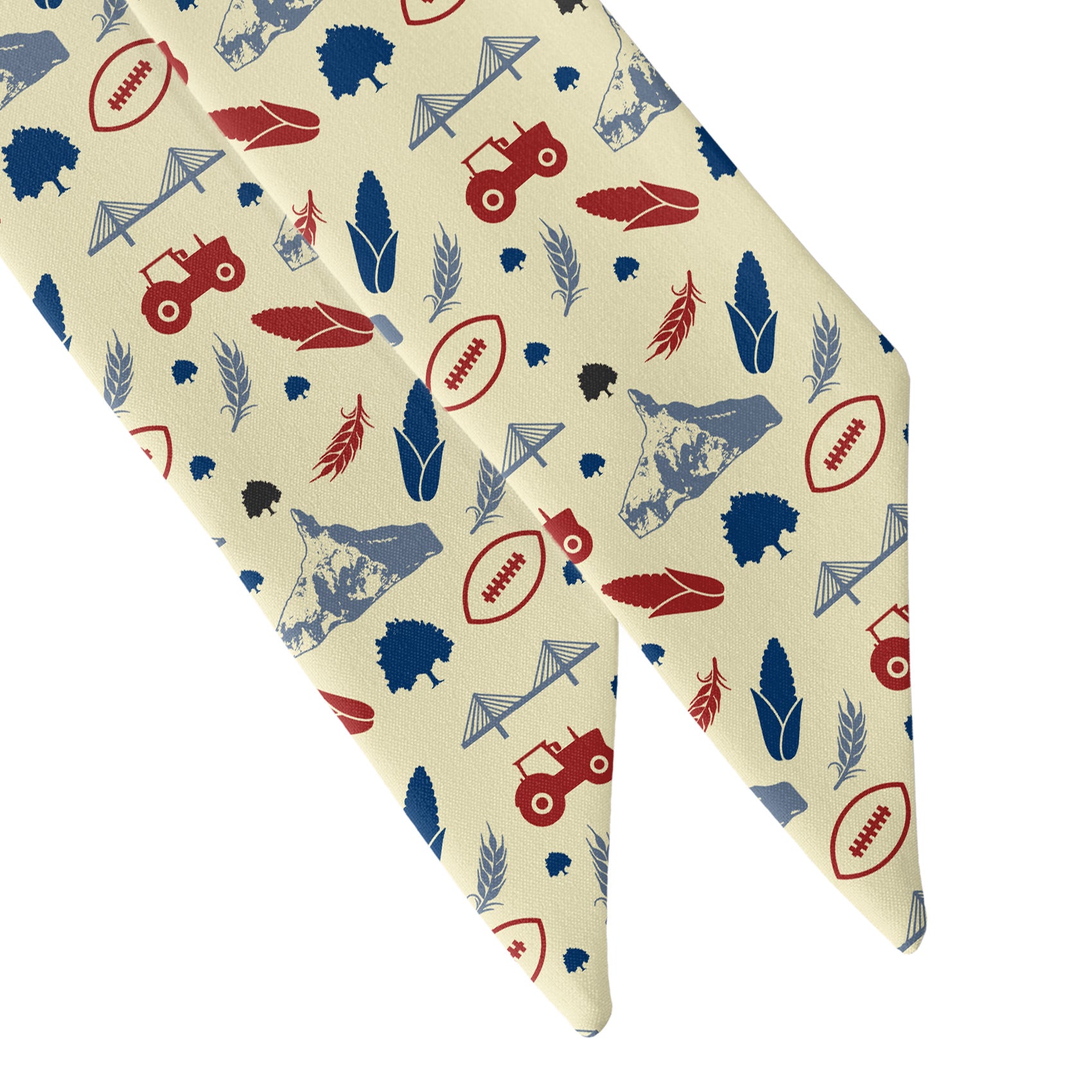 Nebraska State Heritage Hair Scarf - Scarf Tapered Ends - Knotty Tie Co.