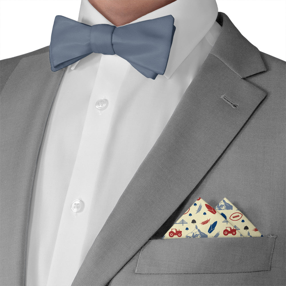 Nebraska State Heritage Pocket Square - Matching Bow Tie - Knotty Tie Co.