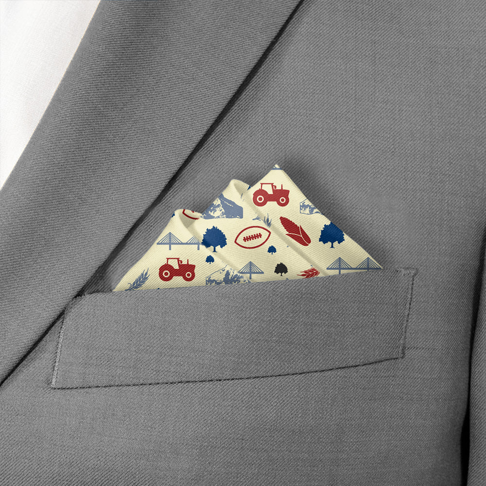 Nebraska State Heritage Pocket Square - Stairs Fold - Knotty Tie Co.