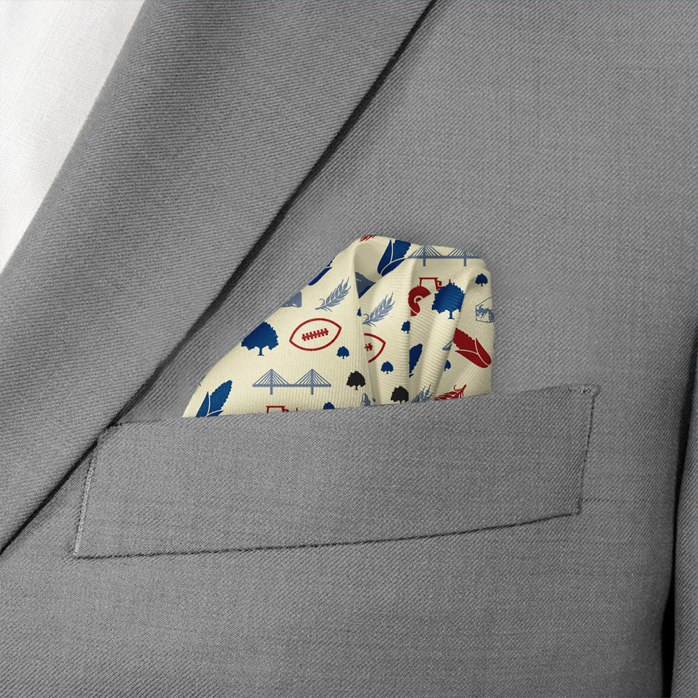 Nebraska State Heritage Pocket Square - Wave Fold - Knotty Tie Co.
