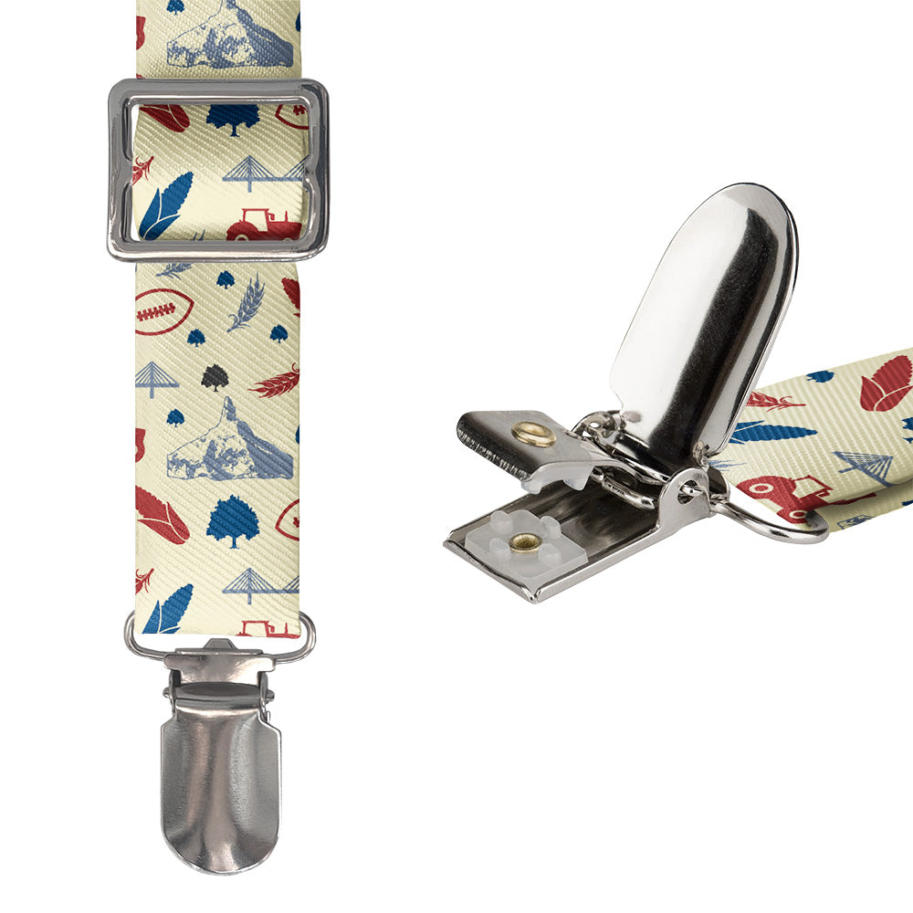 Nebraska State Heritage Suspenders - Hardware and Strap - Knotty Tie Co.