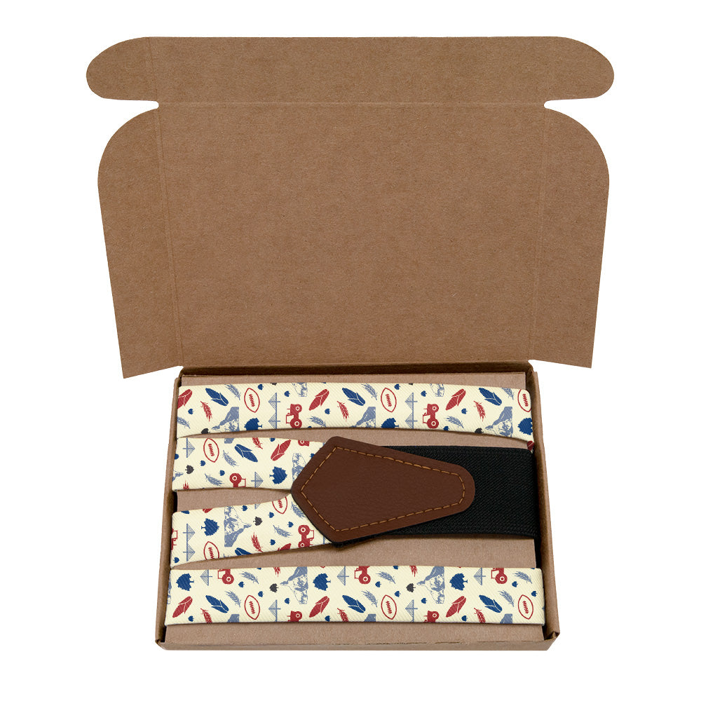 Nebraska State Heritage Suspenders - Kraft Gift Box Packaging - Knotty Tie Co.