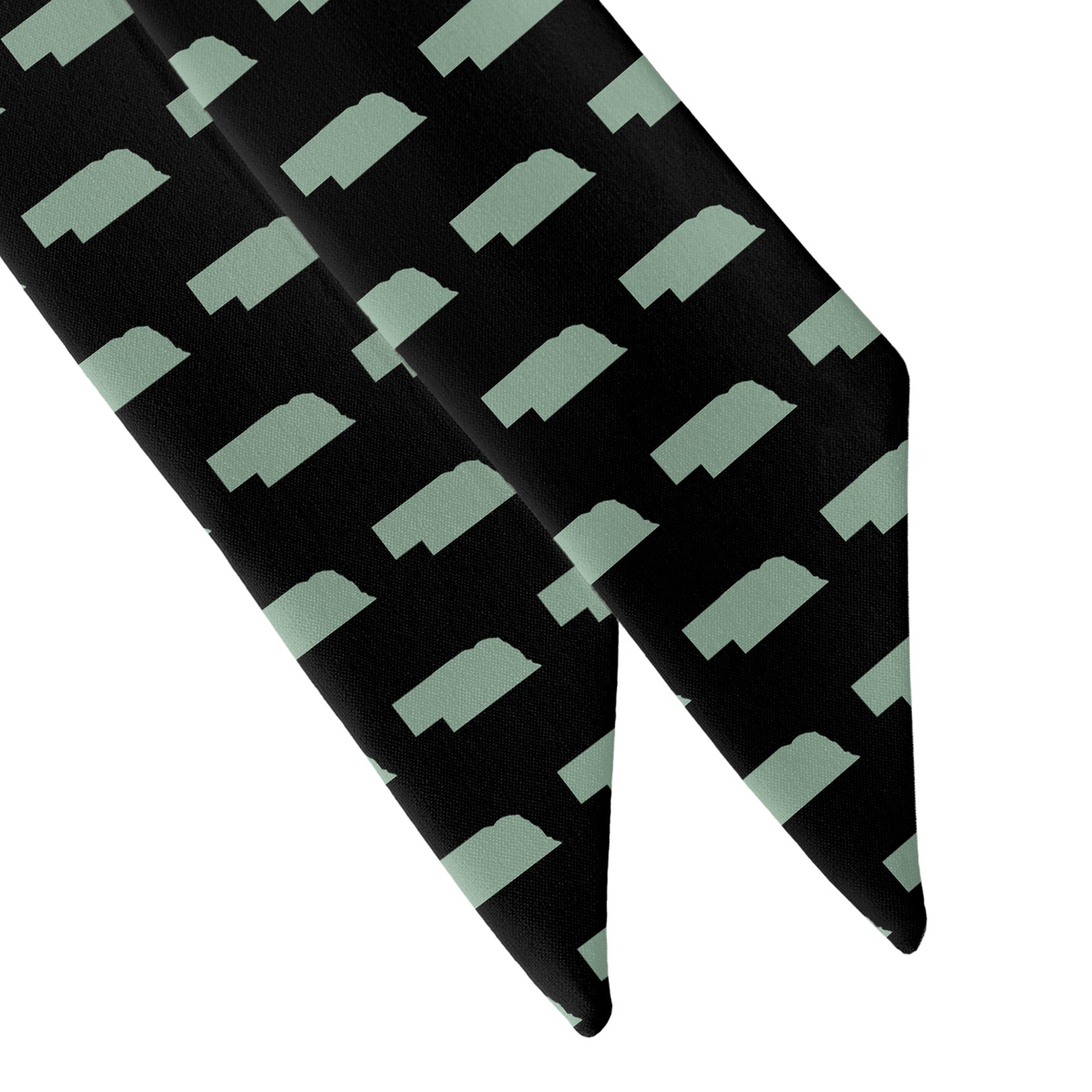 Nebraska State Outline Hair Scarf - Scarf Tapered Ends - Knotty Tie Co.