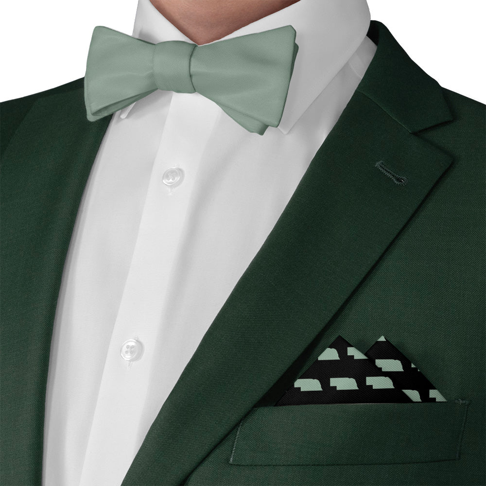 Nebraska State Outline Pocket Square - Matching Bow Tie - Knotty Tie Co.