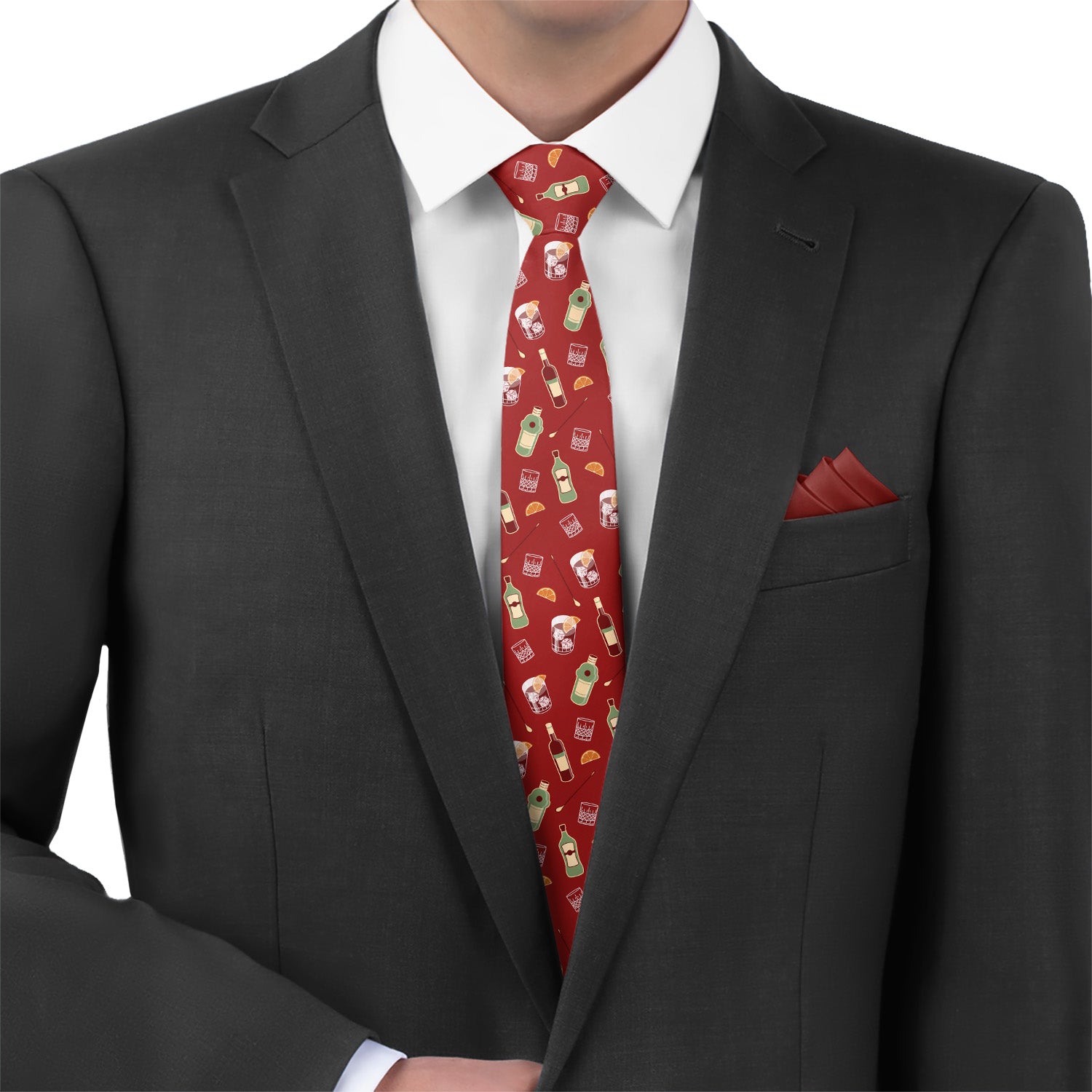 Negroni Necktie - Matching Pocket Square - Knotty Tie Co.