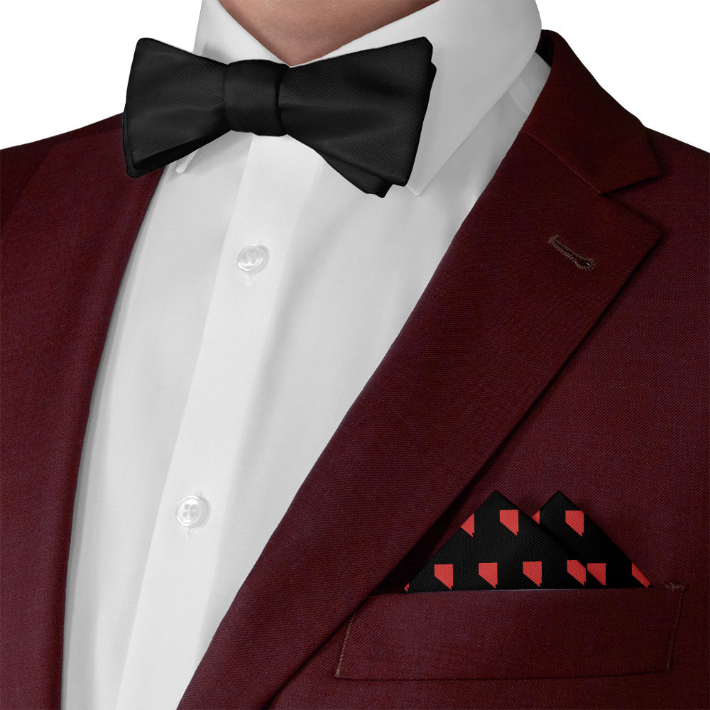 Nevada State Outline Pocket Square - Matching Bow Tie - Knotty Tie Co.
