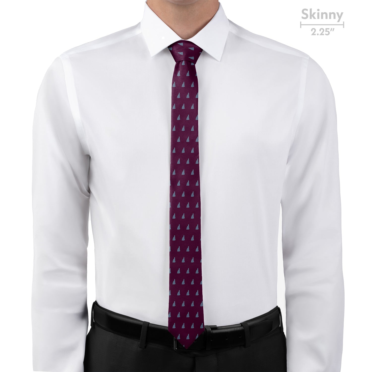 New Hampshire State Outline Necktie - Skinny - Knotty Tie Co.