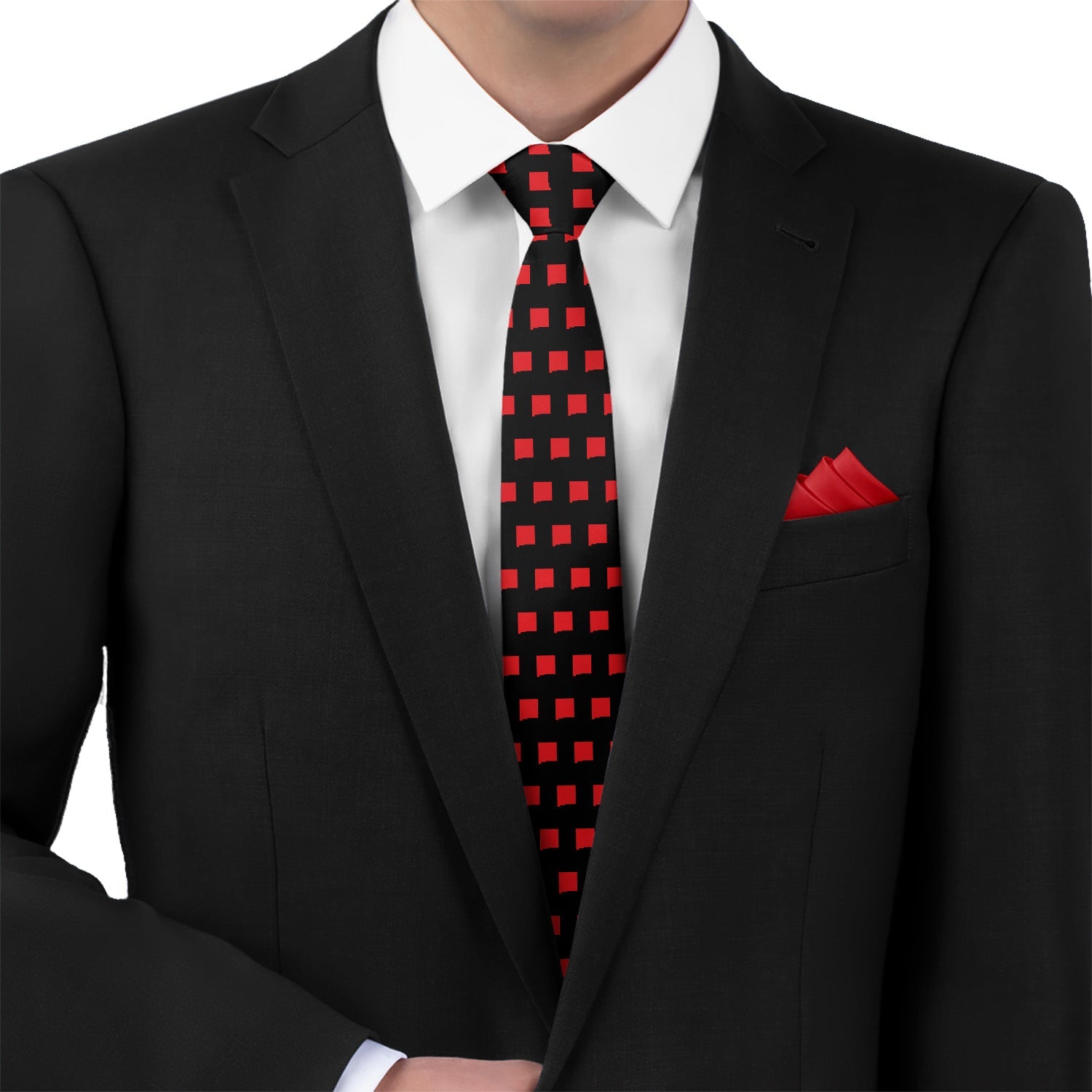 New Mexico State Outline Necktie - Matching Pocket Square - Knotty Tie Co.