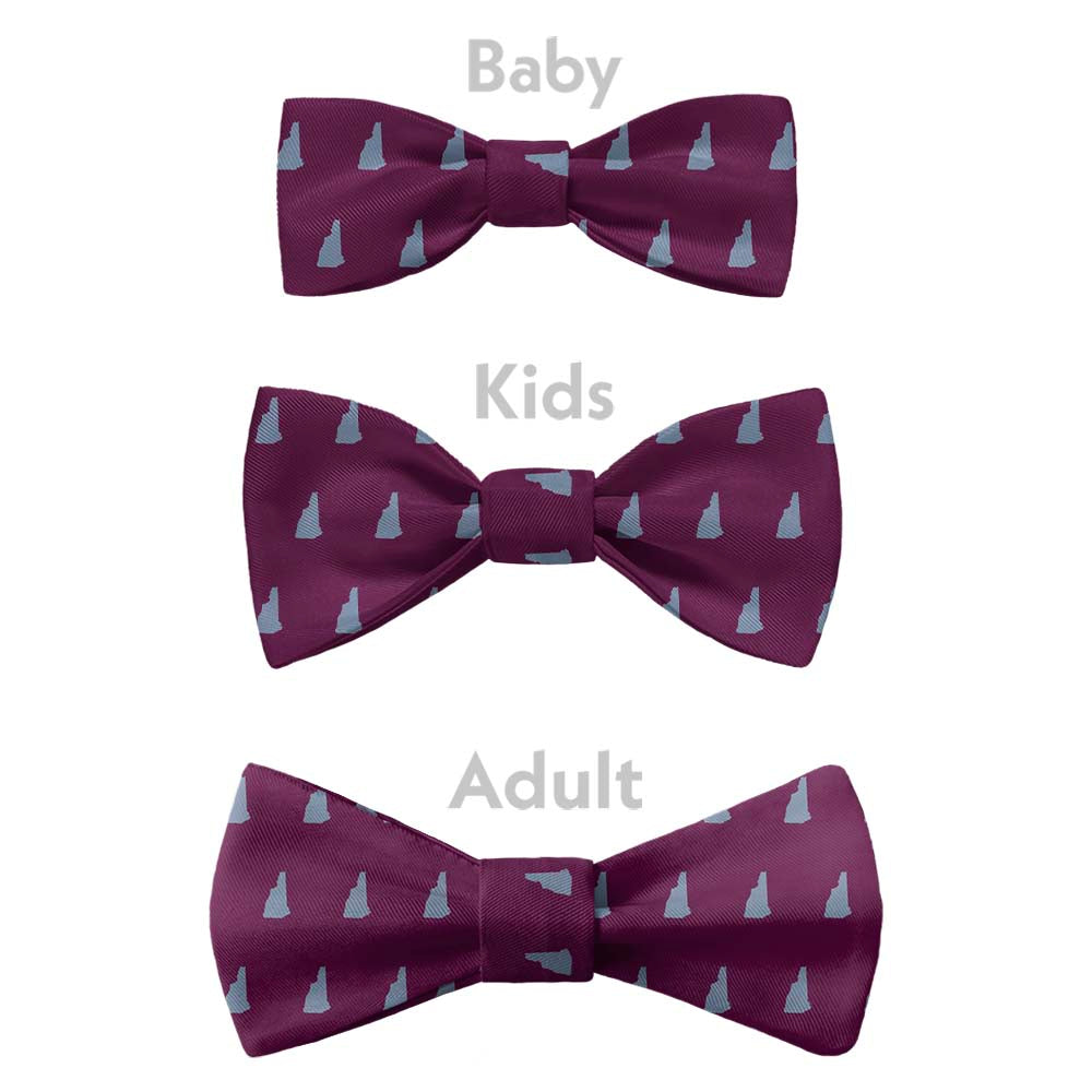 New Hampshire State Outline Bow Tie - Bow Sizes - Knotty Tie Co.