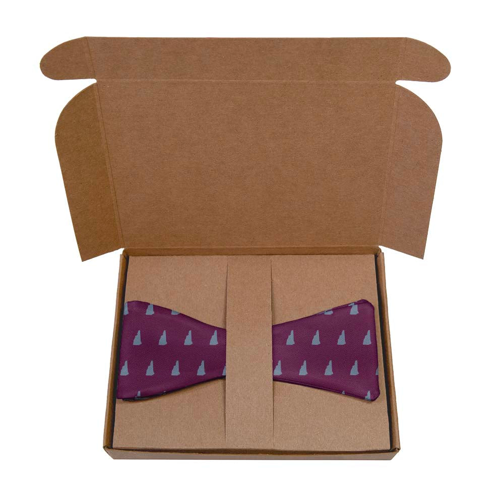 New Hampshire State Outline Bow Tie- Kraft Gift Box Packaging - Knotty Tie Co.
