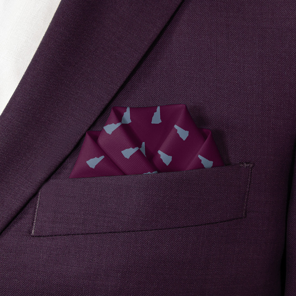New Hampshire State Outline Pocket Square - Scalloped Fold - Knotty Tie Co.