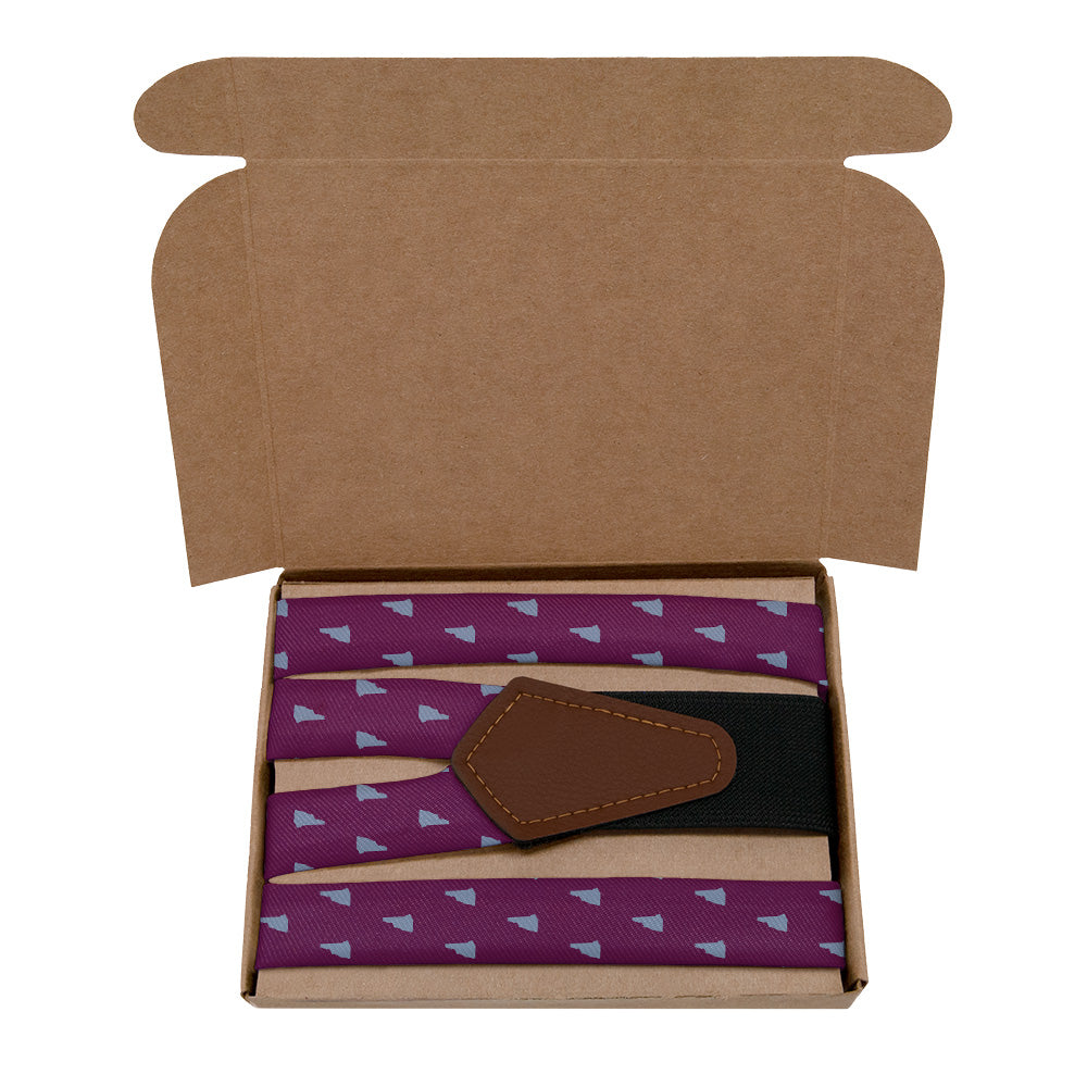 New Hampshire State Outline Suspenders - Kraft Gift Box Packaging - Knotty Tie Co.