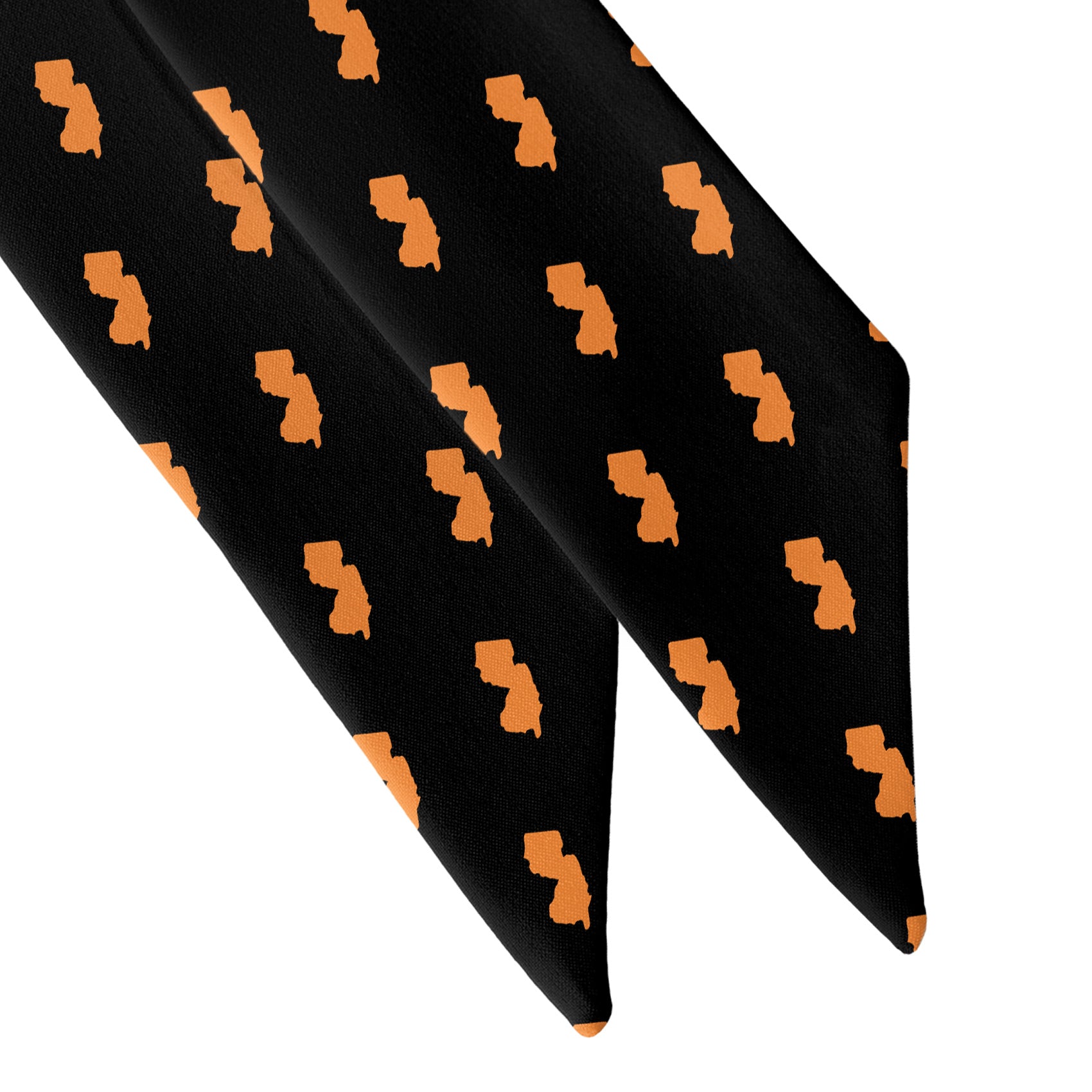New Jersey State Outline Hair Scarf - Scarf Tapered Ends - Knotty Tie Co.
