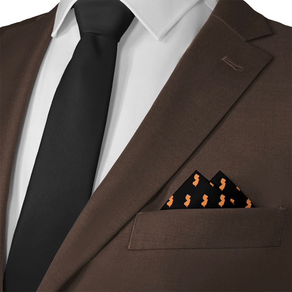 New Jersey State Outline Pocket Square - Matching Necktie- Knotty Tie Co.