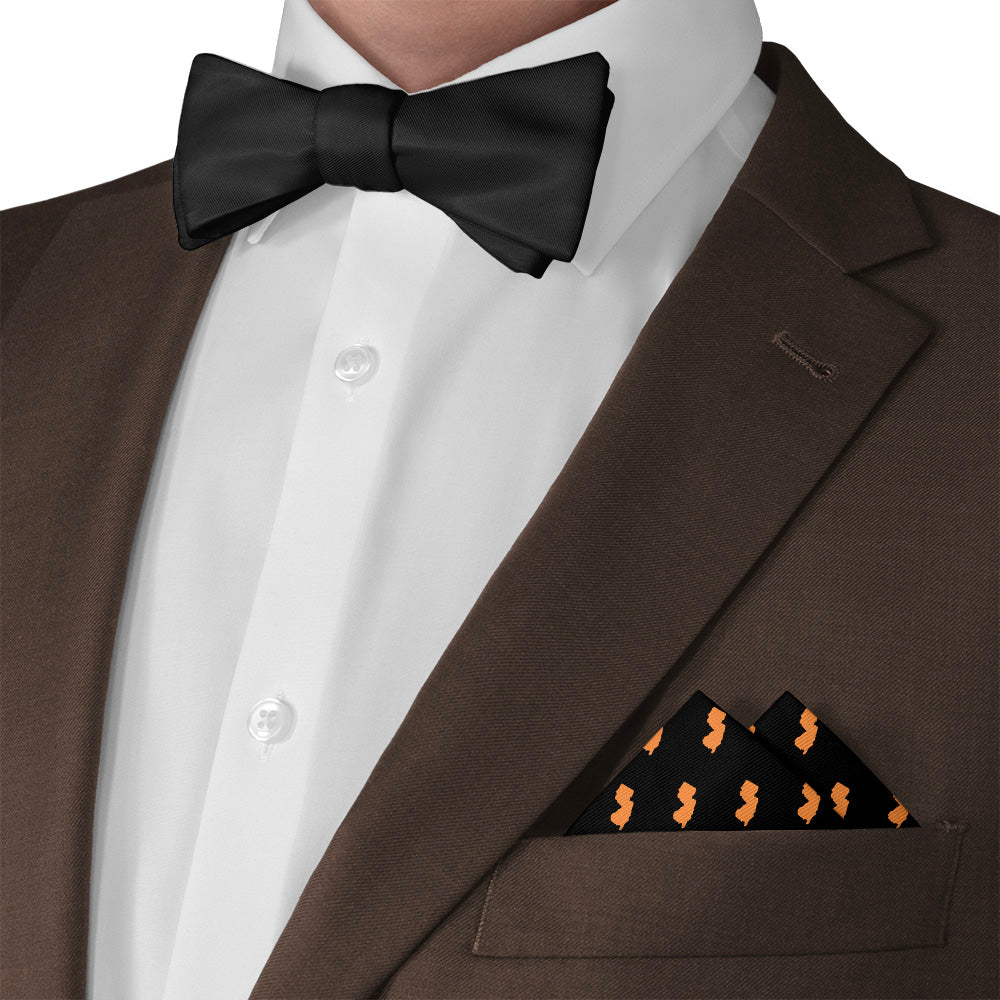 New Jersey State Outline Pocket Square - Matching Bow Tie - Knotty Tie Co.