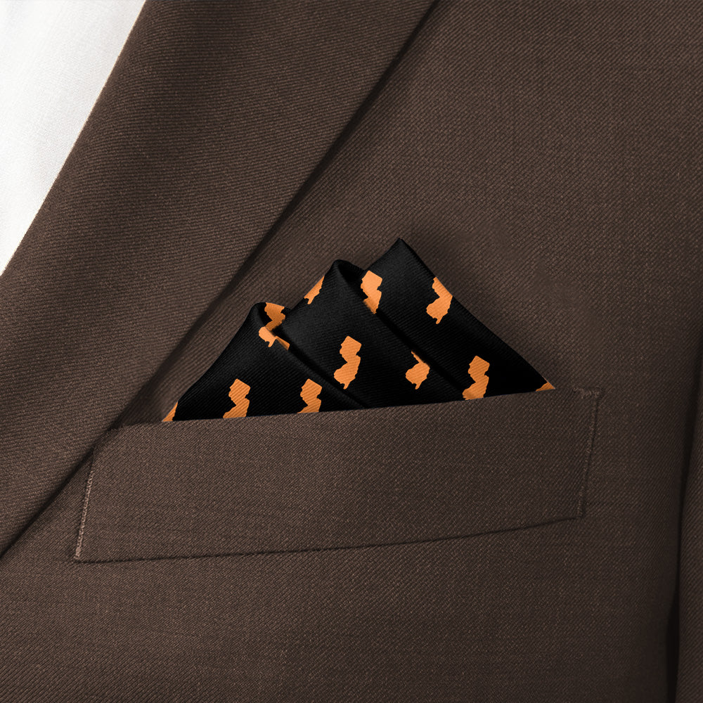 New Jersey State Outline Pocket Square - Stairs Fold - Knotty Tie Co.