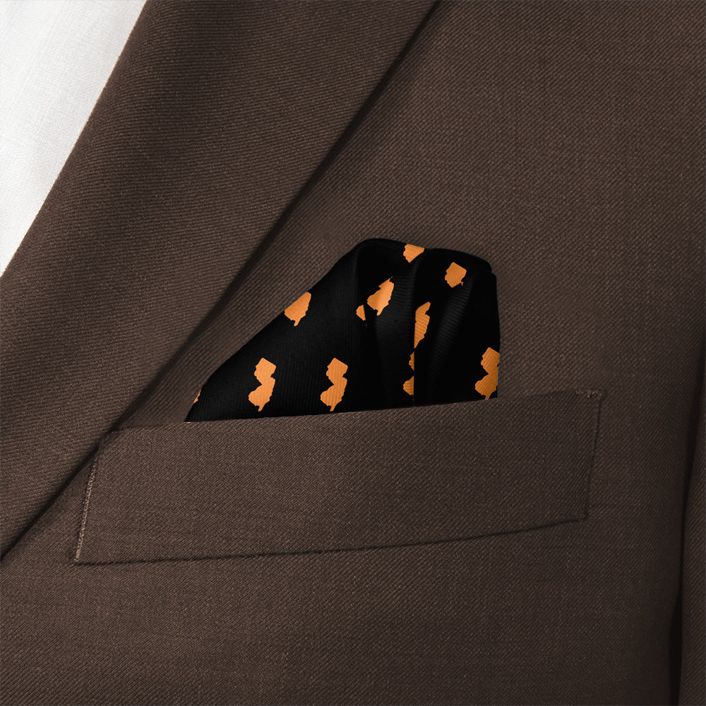 New Jersey State Outline Pocket Square - Wave Fold - Knotty Tie Co.