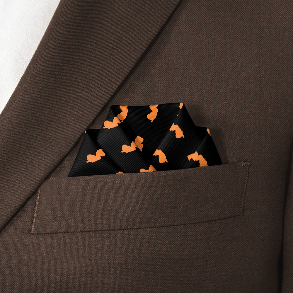 New Jersey State Outline Pocket Square - Scalloped Fold - Knotty Tie Co.