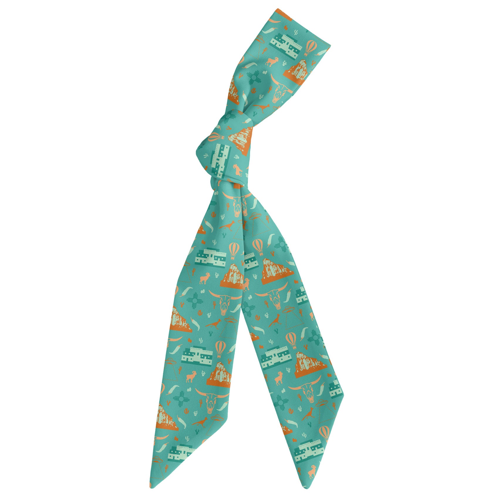 New Mexico State Heritage Hair Scarf - Scarf Tied Into Knot - Knotty Tie Co.