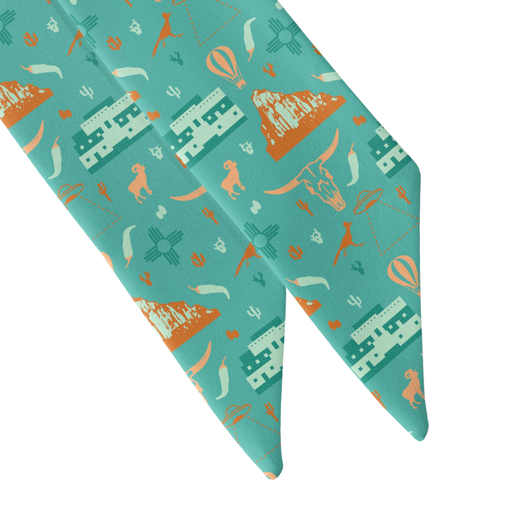 New Mexico State Heritage Hair Scarf - Scarf Tapered Ends - Knotty Tie Co.