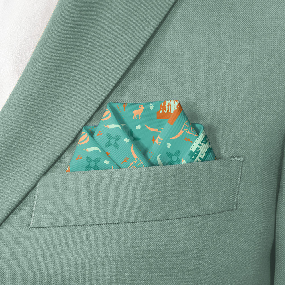 New Mexico State Heritage Pocket Square - Scalloped Fold - Knotty Tie Co.