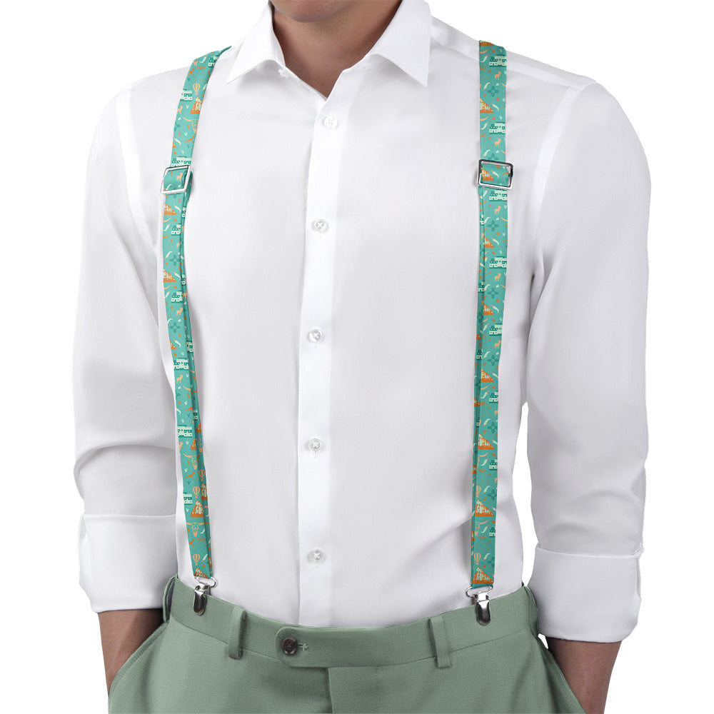 New Mexico State Heritage Suspenders - On Model Back View - Knotty Tie Co.