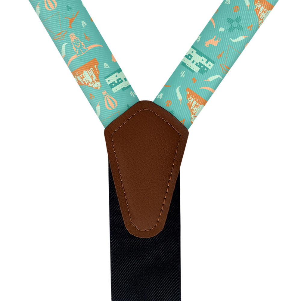 New Mexico State Heritage Suspenders - Vegan Leather Y-Back - Knotty Tie Co.