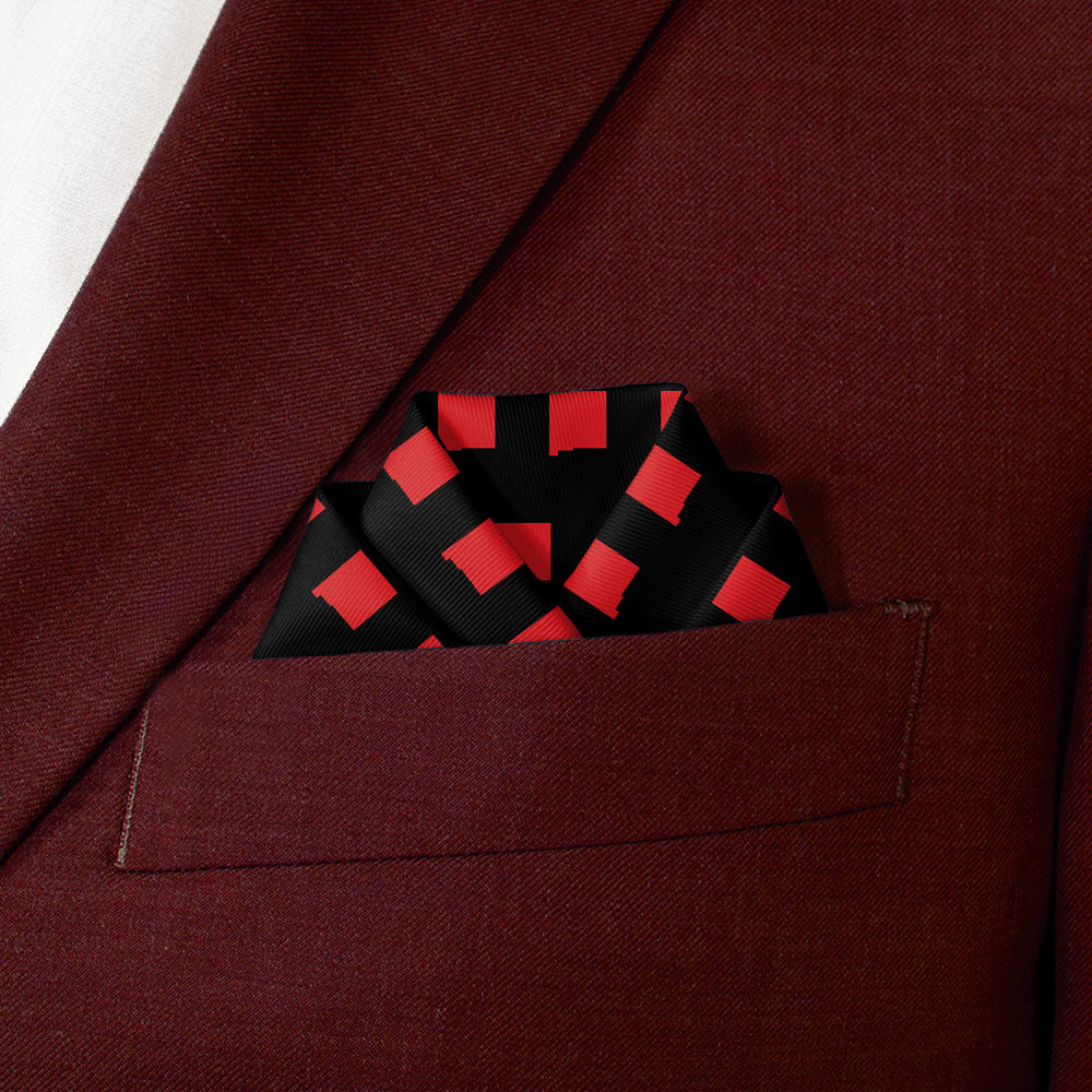 New Mexico State Outline Pocket Square - Scalloped Fold - Knotty Tie Co.
