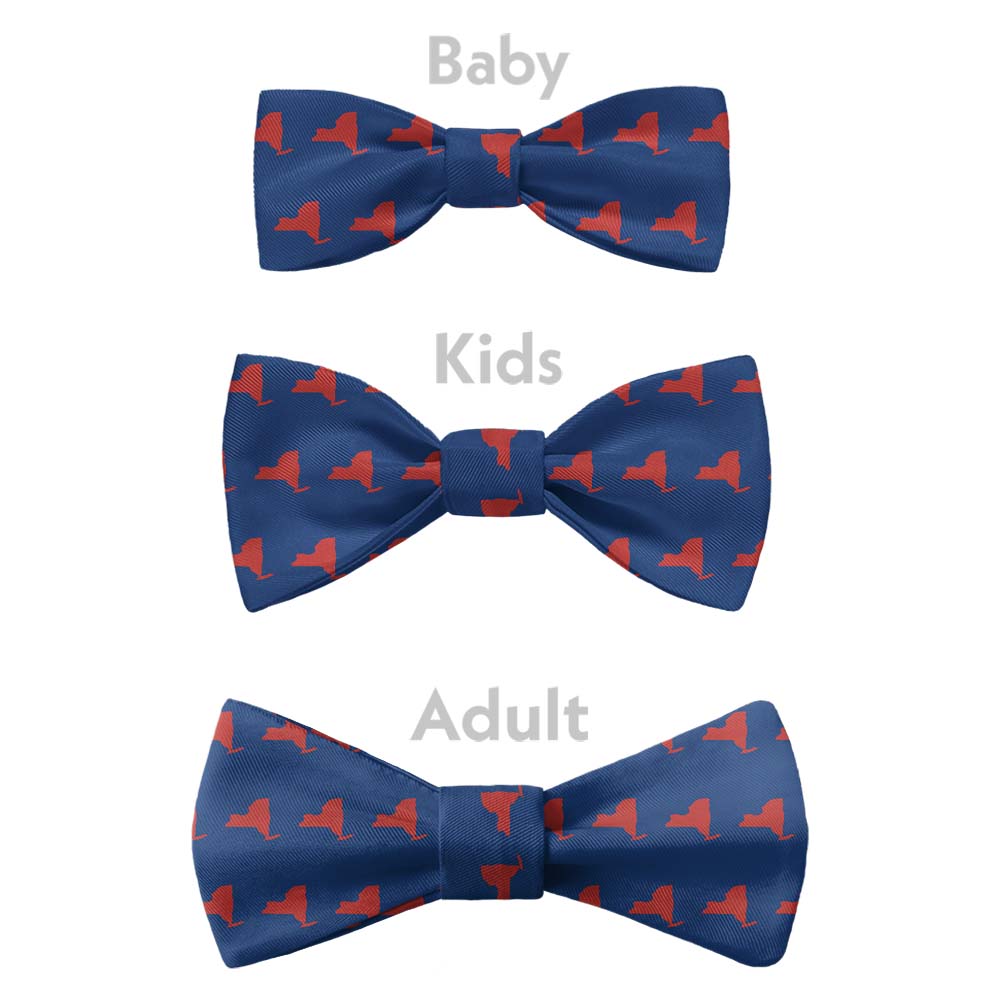 New York State Outline Bow Tie - Bow Sizes - Knotty Tie Co.