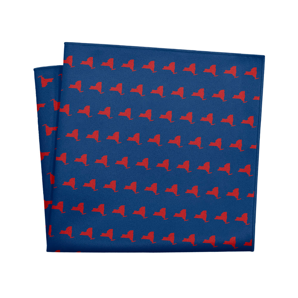 New York State Outline Pocket Square - 12" Square - Knotty Tie Co.