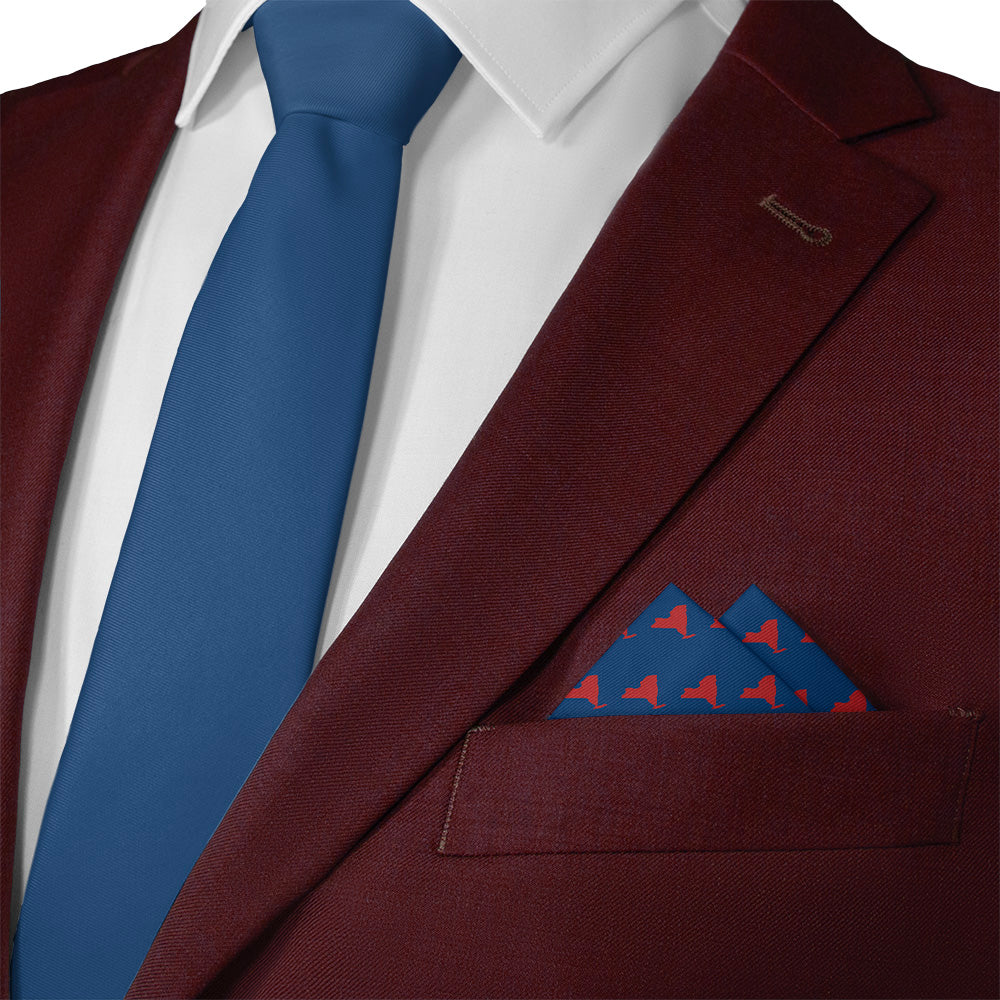 New York State Outline Pocket Square - Matching Necktie- Knotty Tie Co.