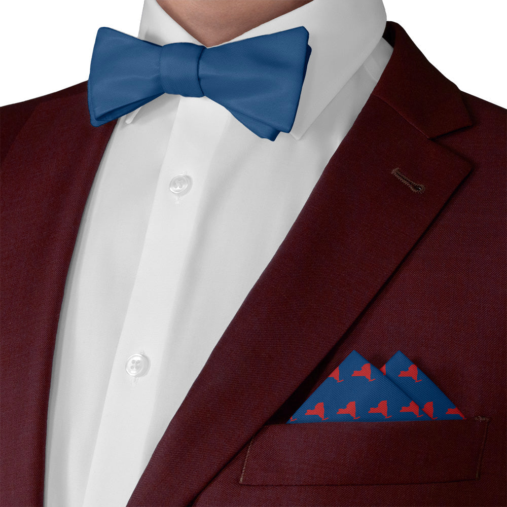 New York State Outline Pocket Square - Matching Bow Tie - Knotty Tie Co.