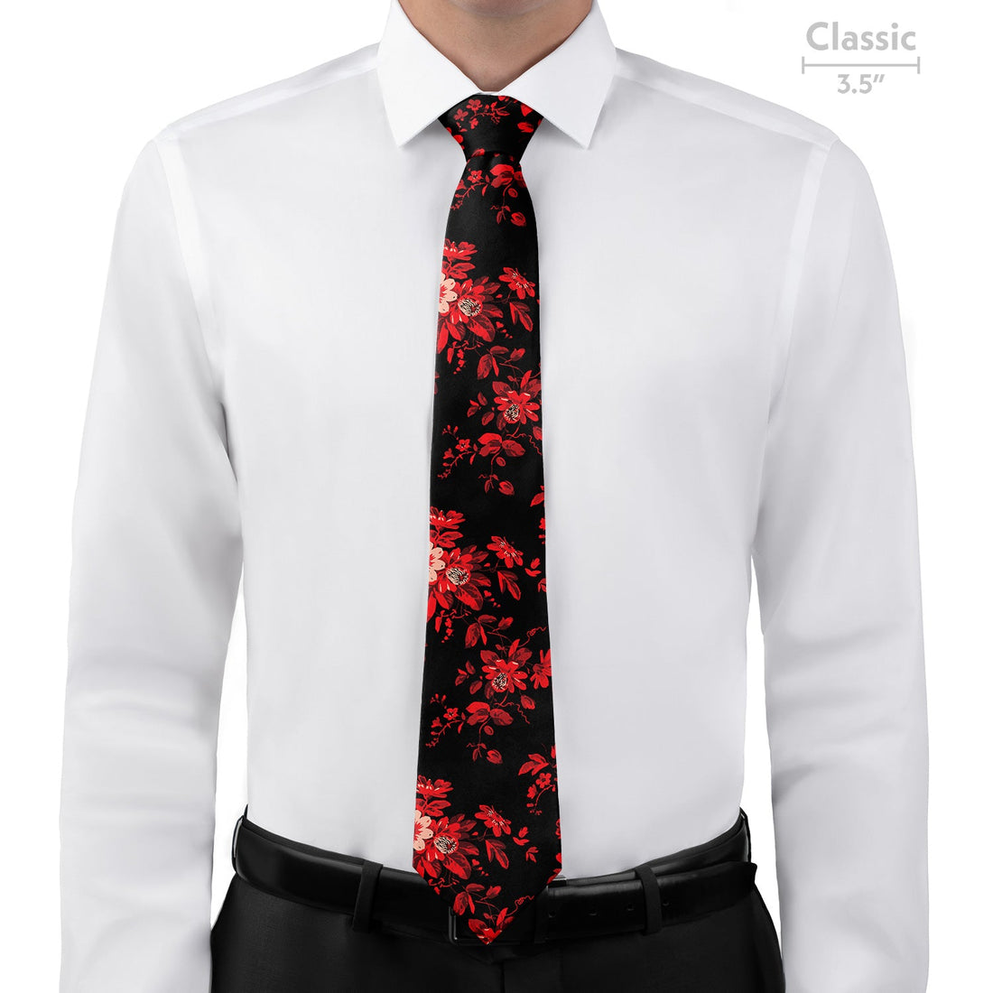 Noir Floral Necktie - Classic - Knotty Tie Co.