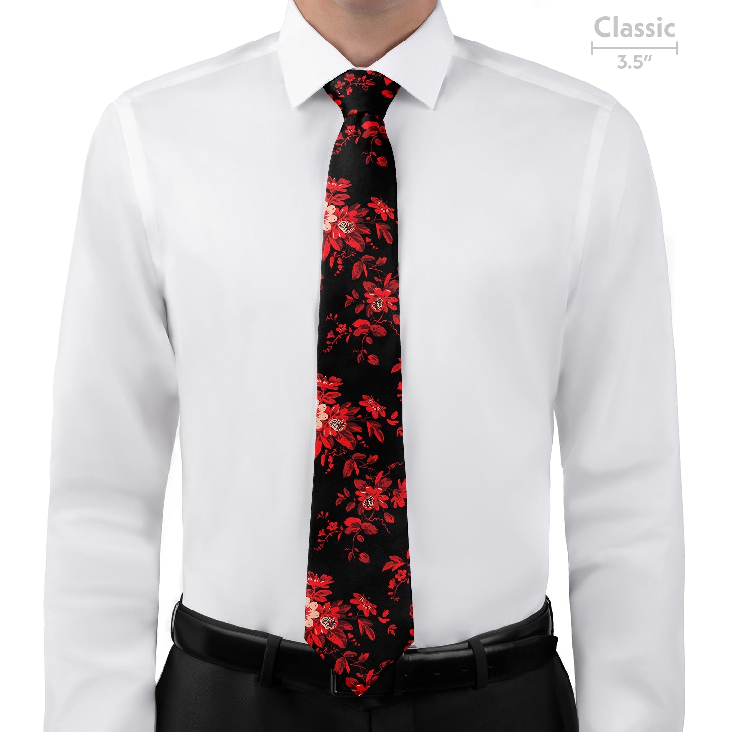 Noir Floral Necktie - Classic - Knotty Tie Co.