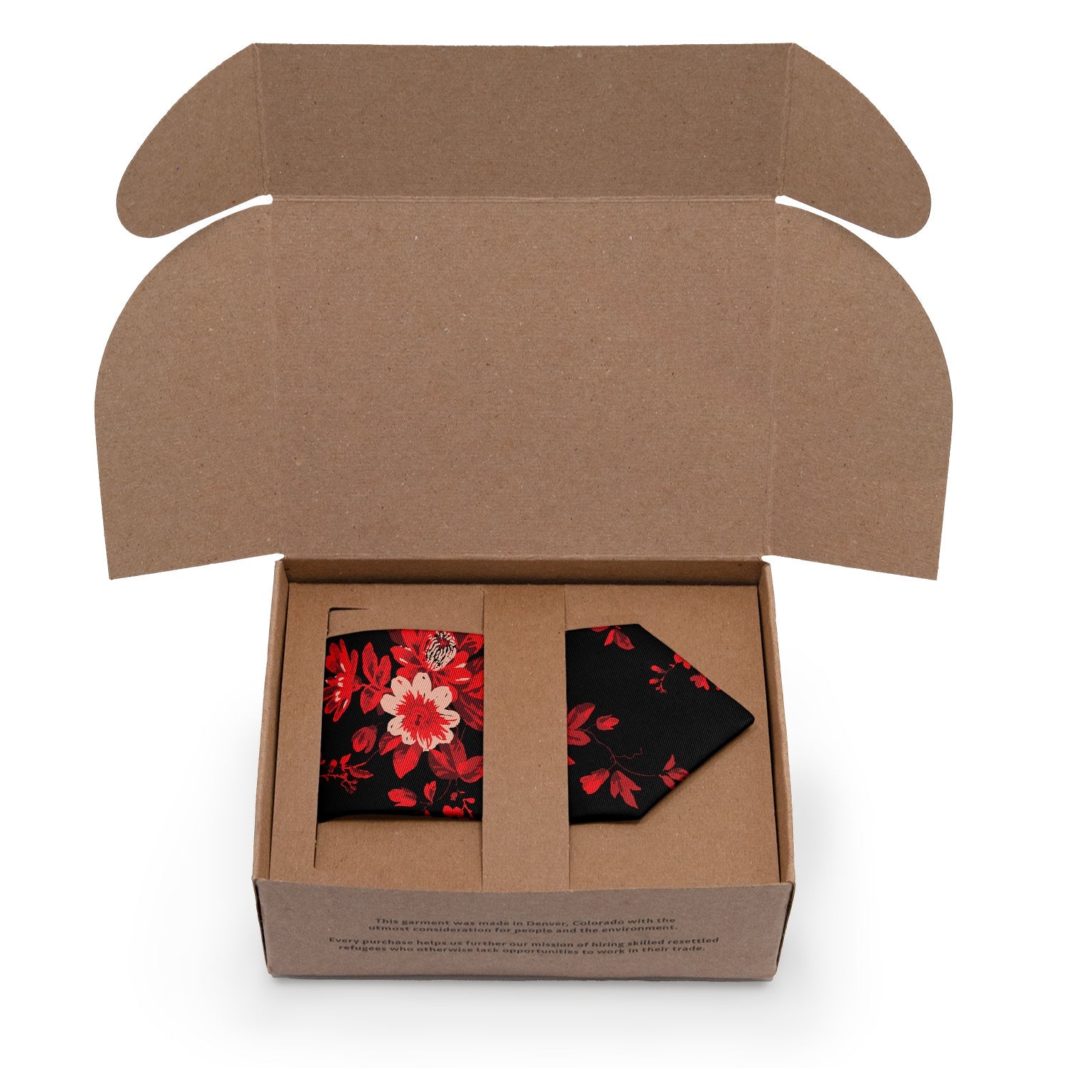 Noir Floral Necktie - Packaging - Knotty Tie Co.