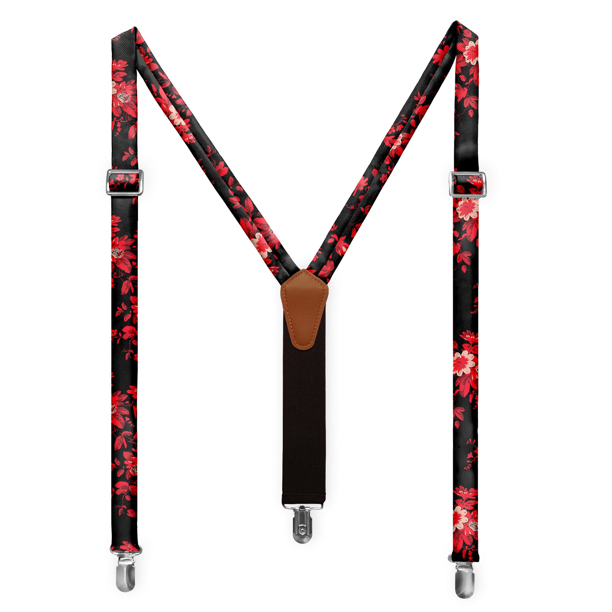 Noir Floral Suspenders - Adult Short 36-40" -  - Knotty Tie Co.