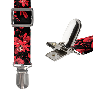 Noir Floral Suspenders -  -  - Knotty Tie Co.
