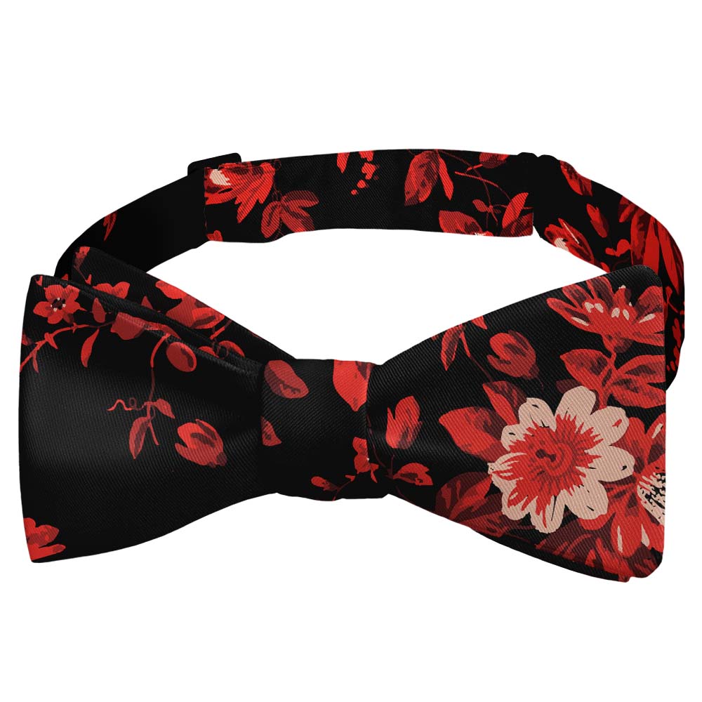 Noir Floral Bow Tie - Self Tie Bow Tie - Knotty Tie Co.