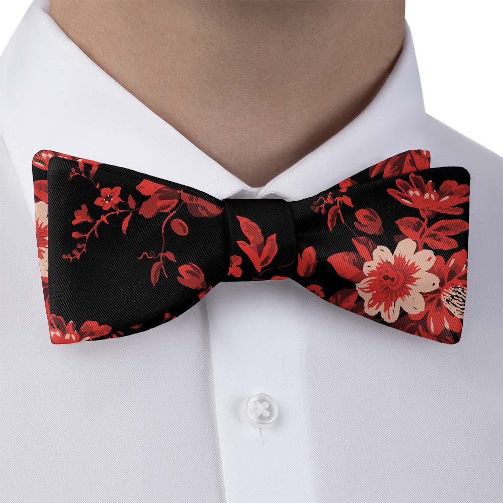 Noir Floral Bow Tie - Bow Tie with Dress Shirt - Knotty Tie Co.