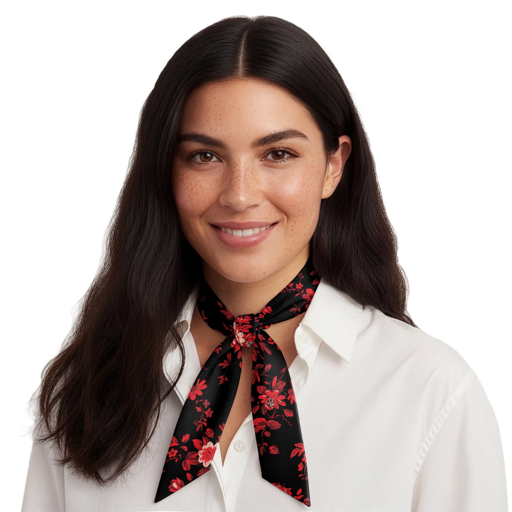 Noir Floral Hair Scarf - Neck Scarves - Knotty Tie Co.