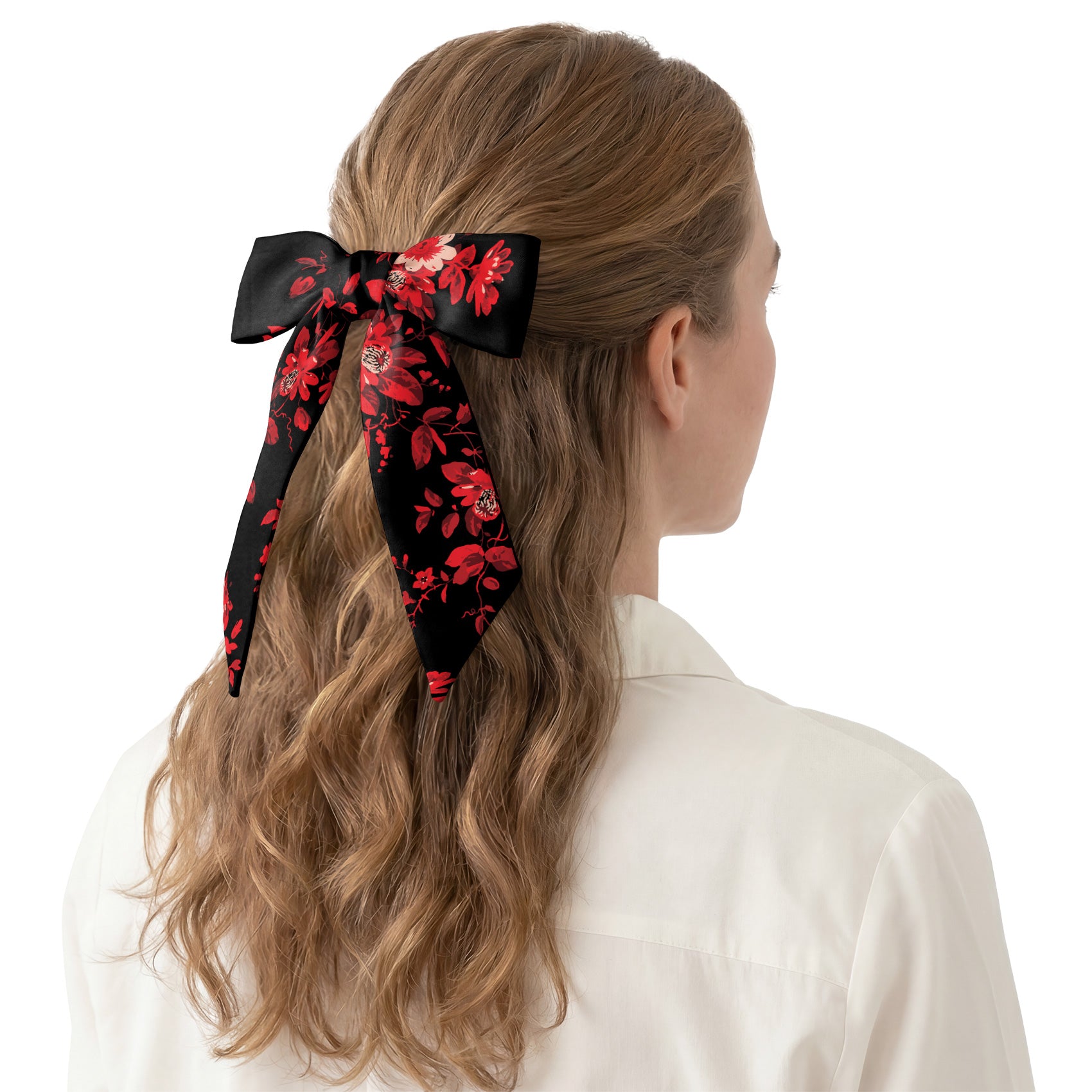 Noir Floral Hair Scarf - Hair Scarf - Knotty Tie Co.